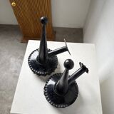 Black metal brutalist wall lights