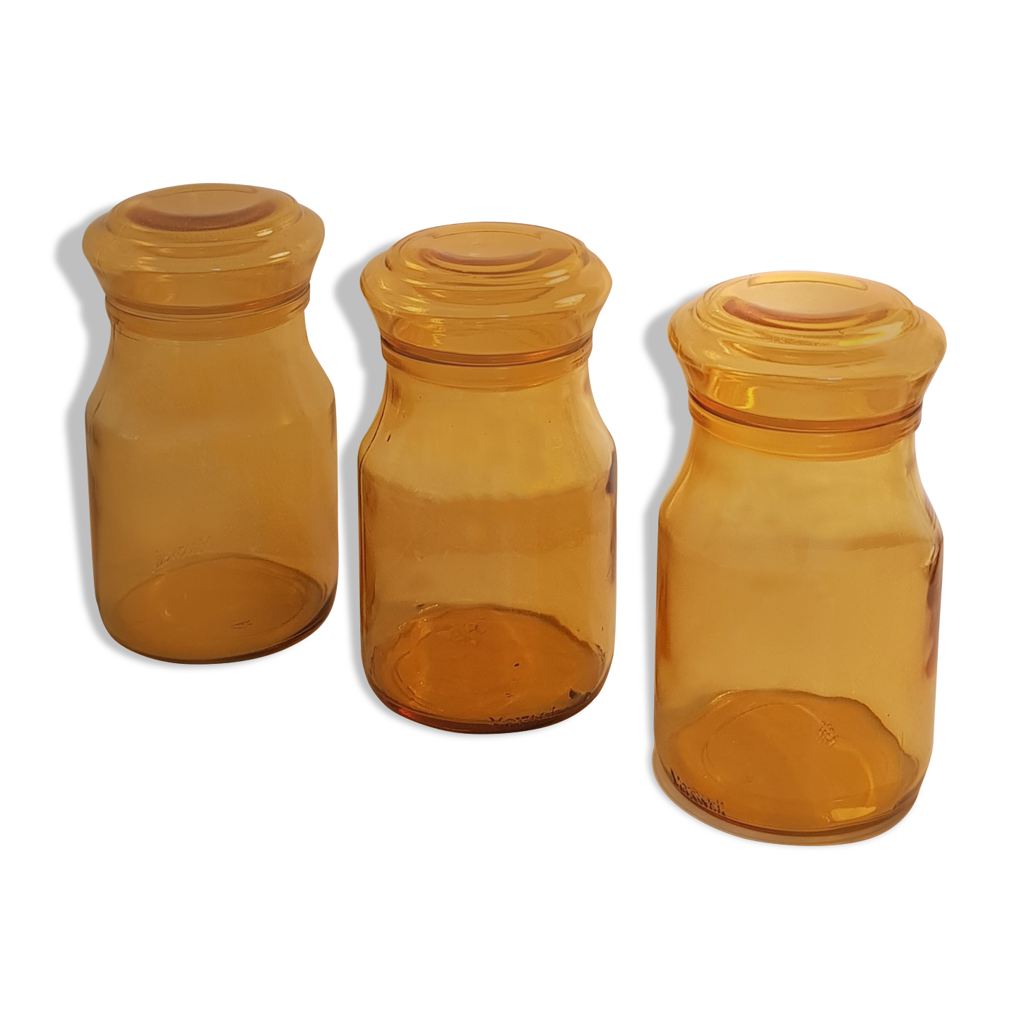 Maxwell glass jars Amber Brown