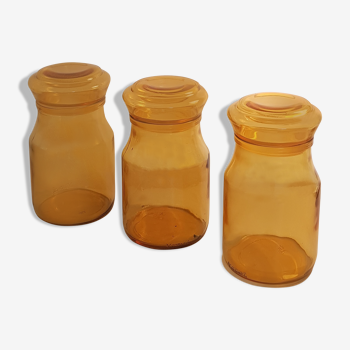 Maxwell glass jars Amber Brown