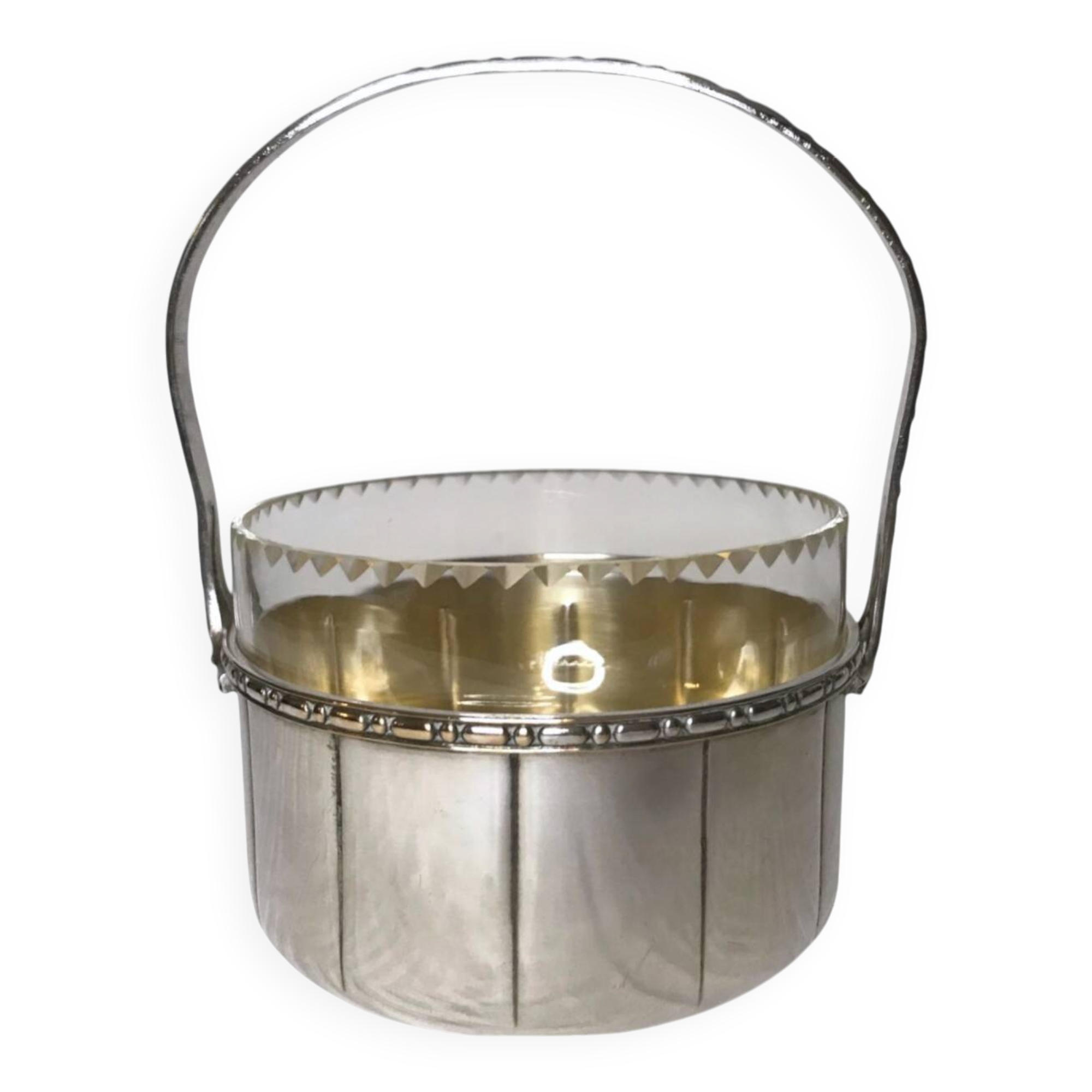 Art Deco, small silver-plated pocket basket with hallmarks from around 1930.