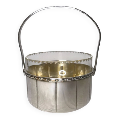 Art déco, petit panier vide poche métal argenté poinçons vers 1930