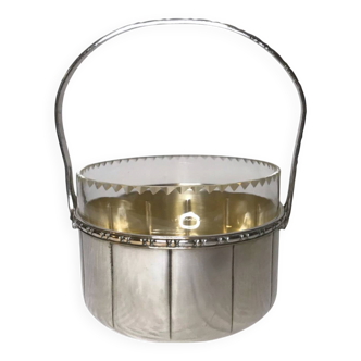 Art Deco, small silver-plated pocket basket with hallmarks from around 1930.