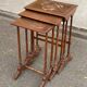 3 nesting tables in Art Nouveau style, made of solid wood and marquetry from the 19th century.