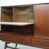 Louis van Teeffelen Vintage Design Teak Wooden High Sideboard for Webe 60s