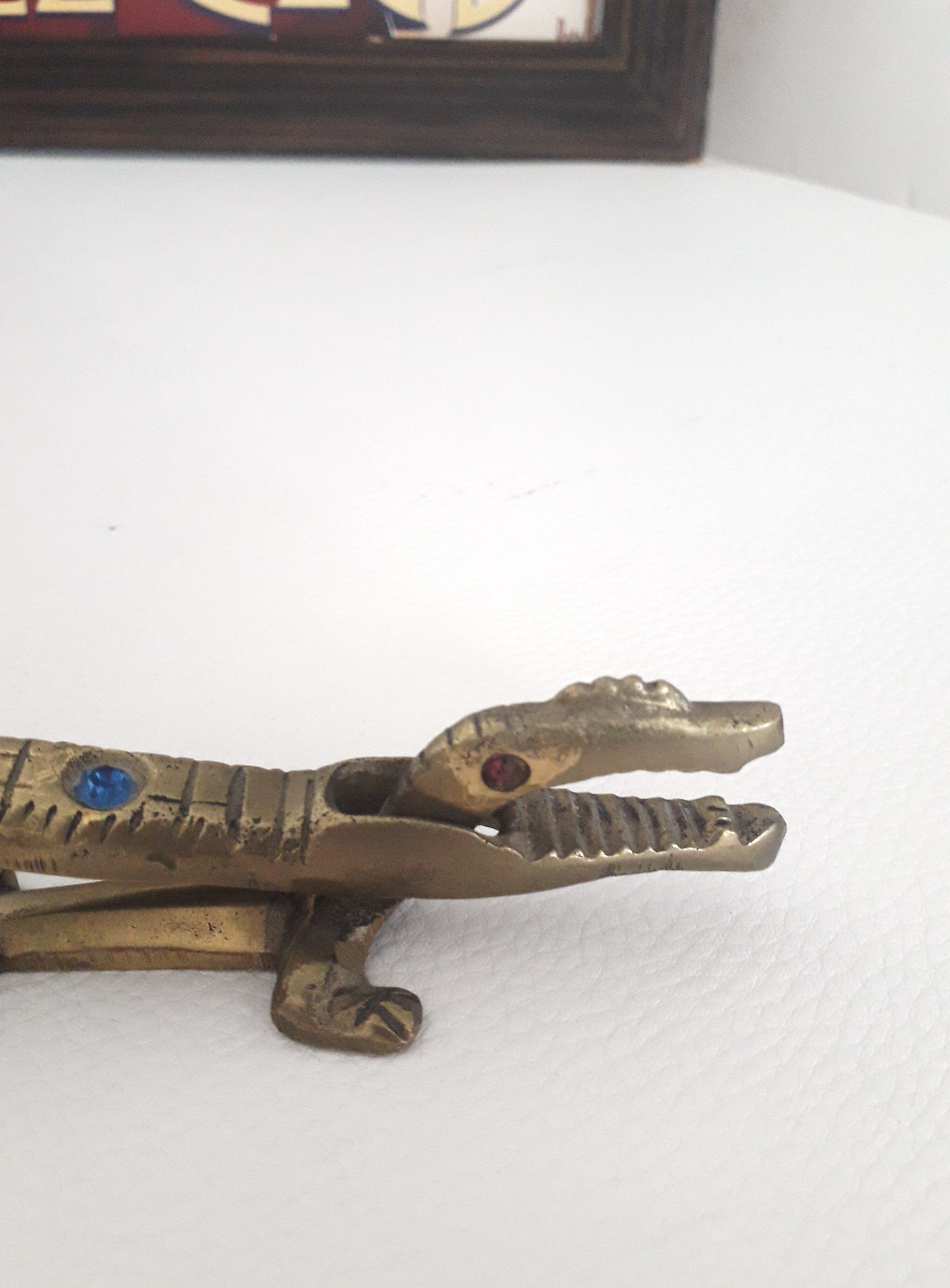 Vintage Nutcracker - Brass Crocodile - 1970