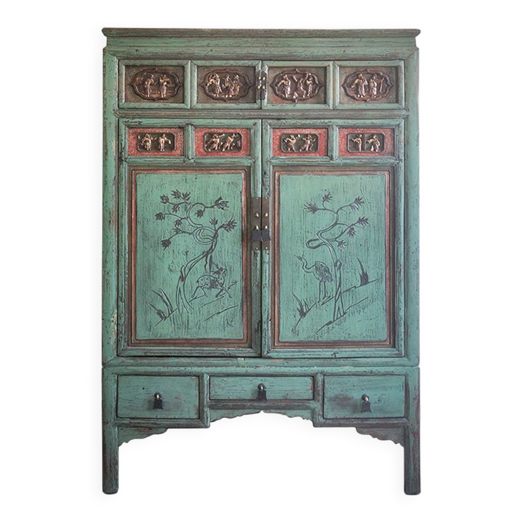 Armoire originale en bois laqué pour la chambre ou le séjour Selency