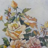 Tableau nature morte, peinture " bouquet " signée C Roy, années 50