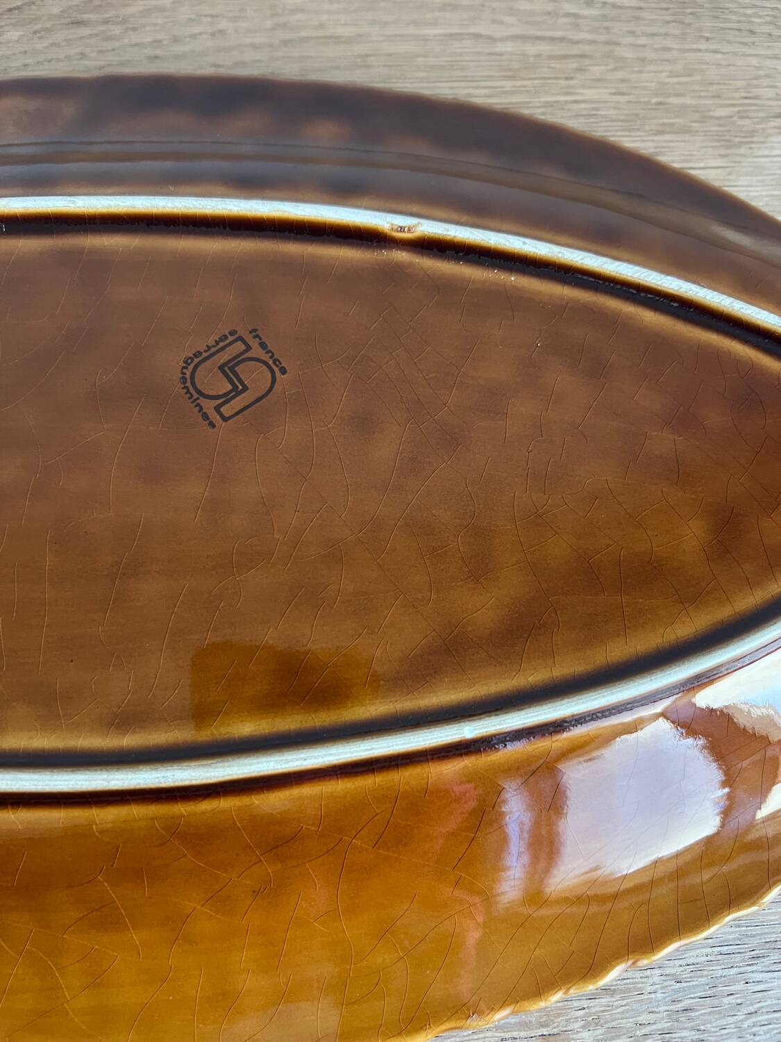 Sarreguemines fish barbotine dish 1970