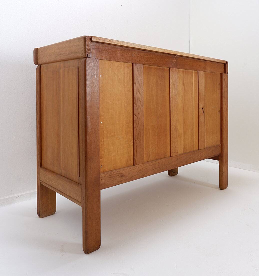 Solid wood chest of drawers in Pierre Chapo style - 1960s