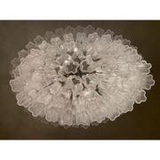 Oval transparent “tronchi” murano glass chandelier