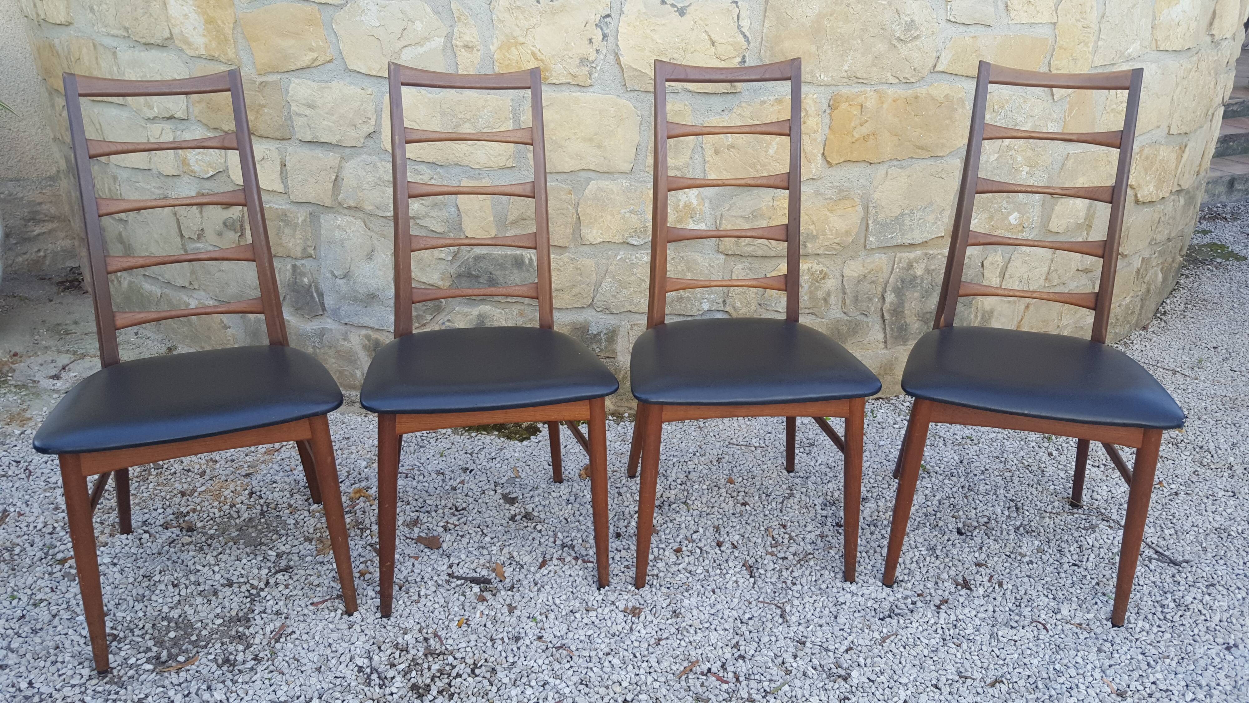 4 chaises Koefoeds modéle Lis en palissandre, Danemark