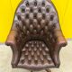 Fauteuil chesterfield directors en cuir brun