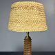 Midcentury French brutalist wood turned table lamp, Charles Dudouyt style