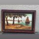 Marine painting, fixed on glass, signed P. Alix, art deco, old