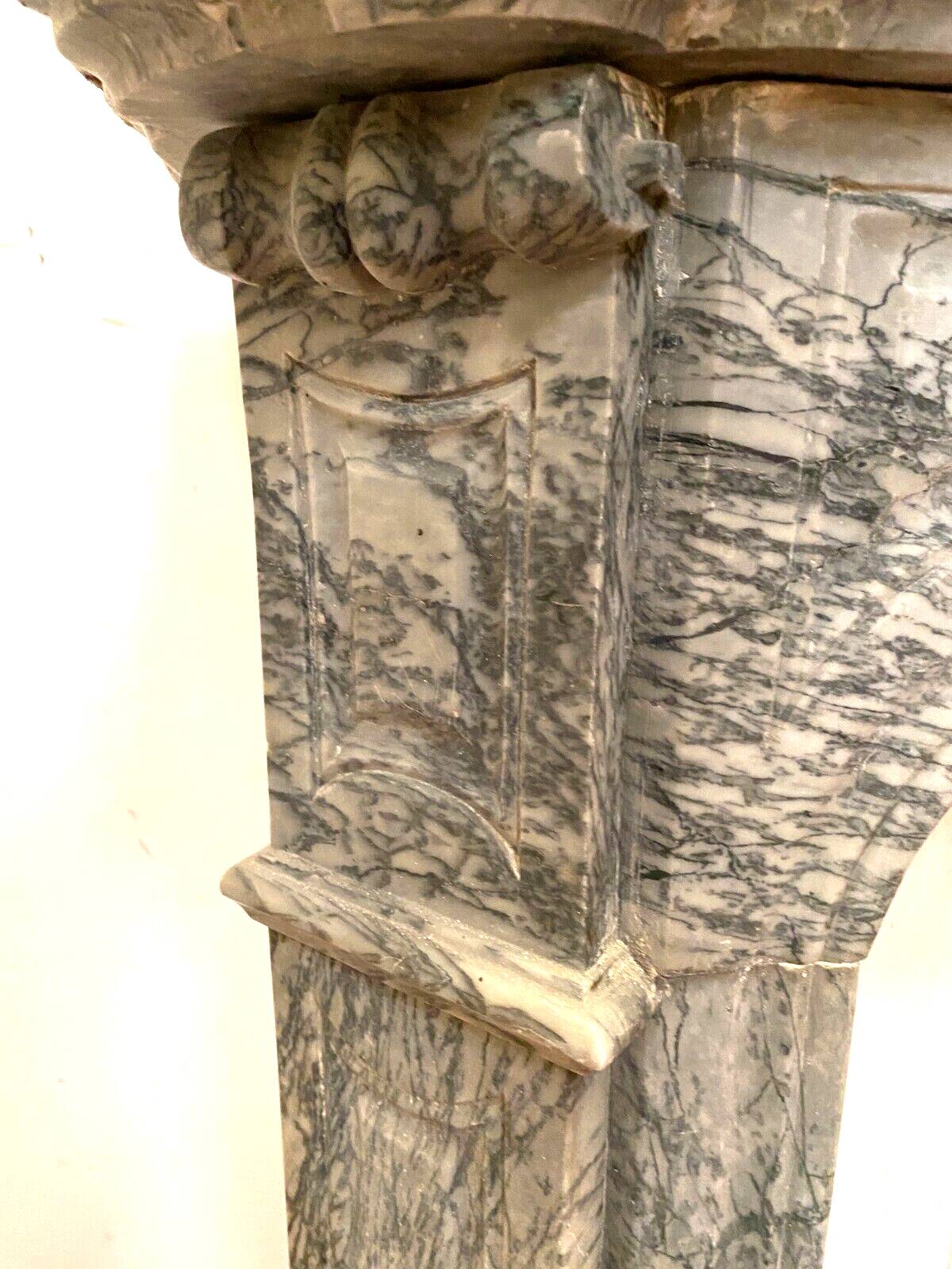 Louis XV style fireplace Model Pompadour Blue marble Turquin XX century