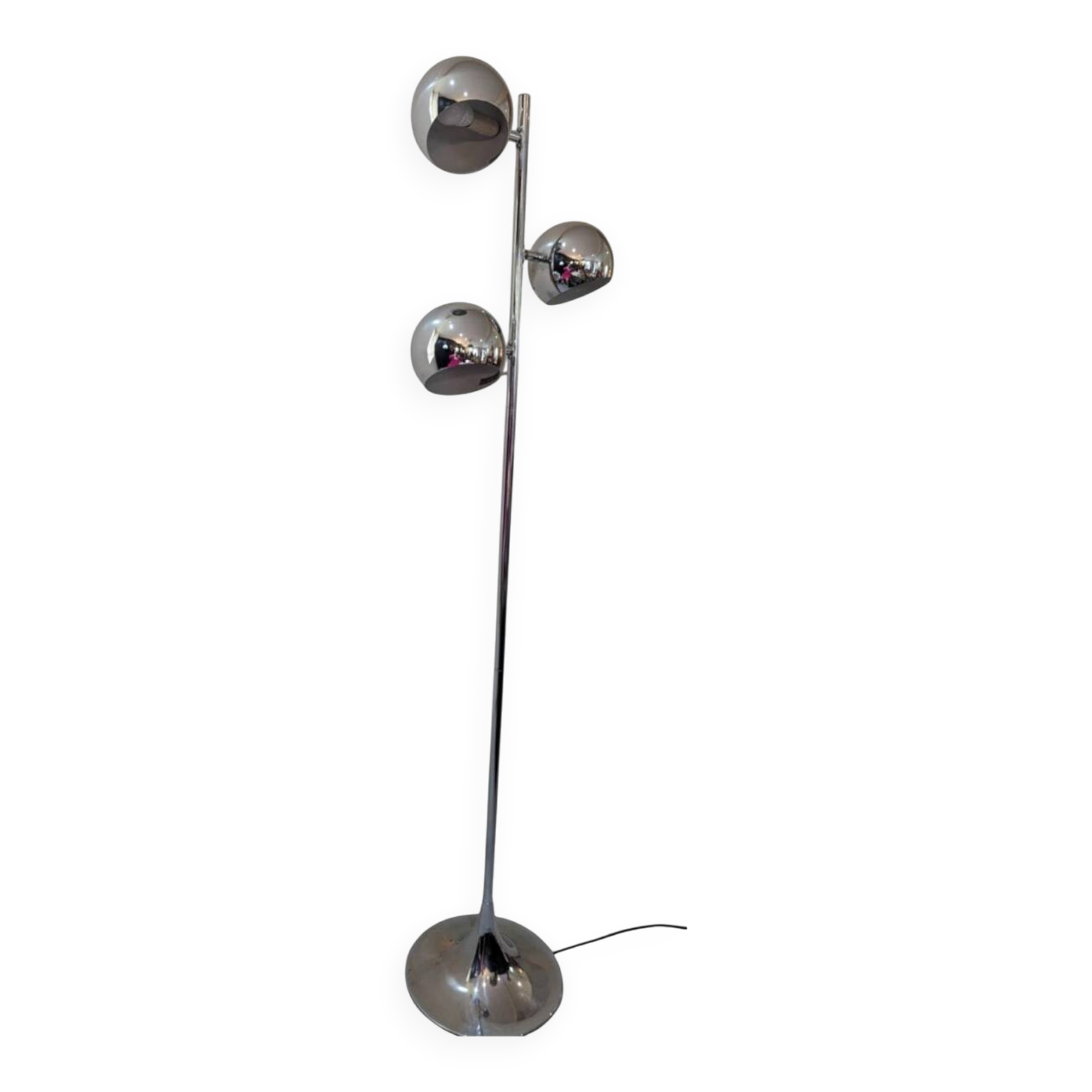 Lampadaire 3 boules Chrome