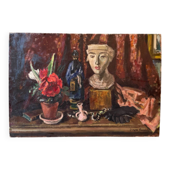 Still life with Chinese and Egyptian mask, Georges Pacouil