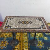 Early 20th century bistro table with cast iron base and Terrazzo top