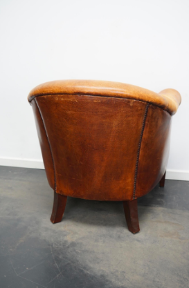 Vintage club armchair in cognac leather Netherlands