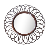 Vintage rattan sun mirror