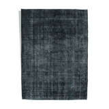 Hand-knotted oriental overdyed 287 cm x 390 cm black wool carpet