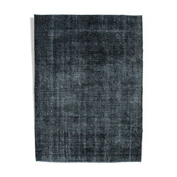 Hand-knotted oriental overdyed 287 cm x 390 cm black wool carpet