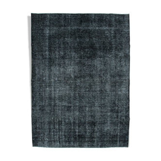 Hand-knotted oriental overdyed 287 cm x 390 cm black wool carpet
