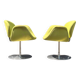 Pair of Little Tulip armchairs by Pierre Paulin for Artifort in green fabric.