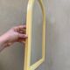Miroir arche jaune vintage, 50x35 cm