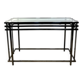 Smoked silver metal console from the 2000s.