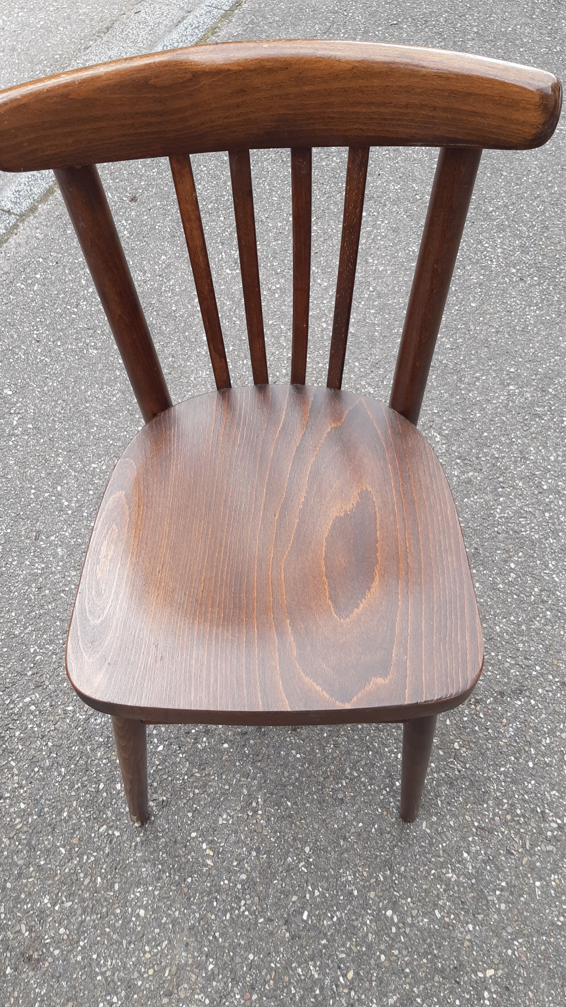 Curved wood bistro chairs edition Ton 1960
