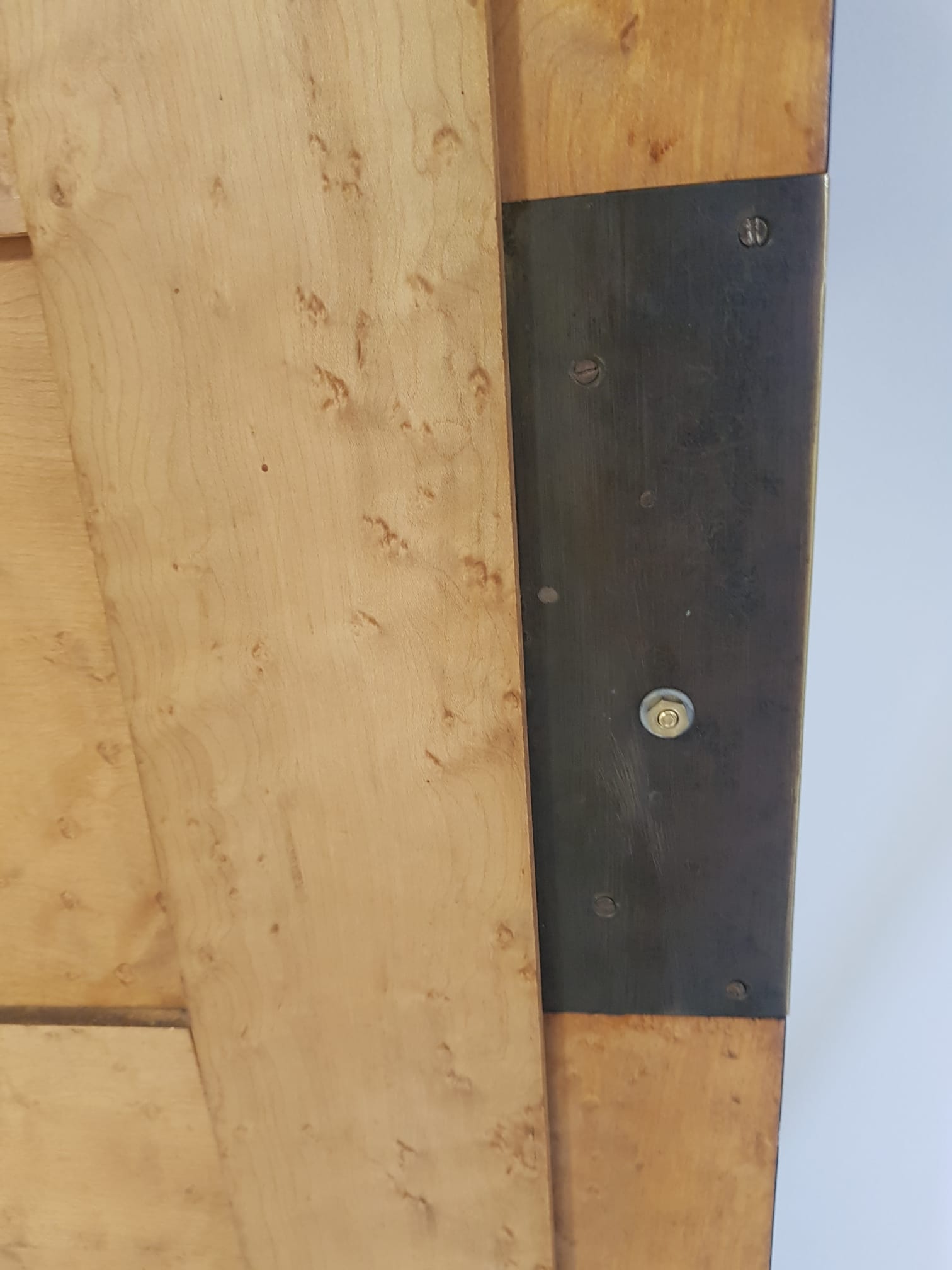 Beveled mirror in elm burl 163cm×65 cm