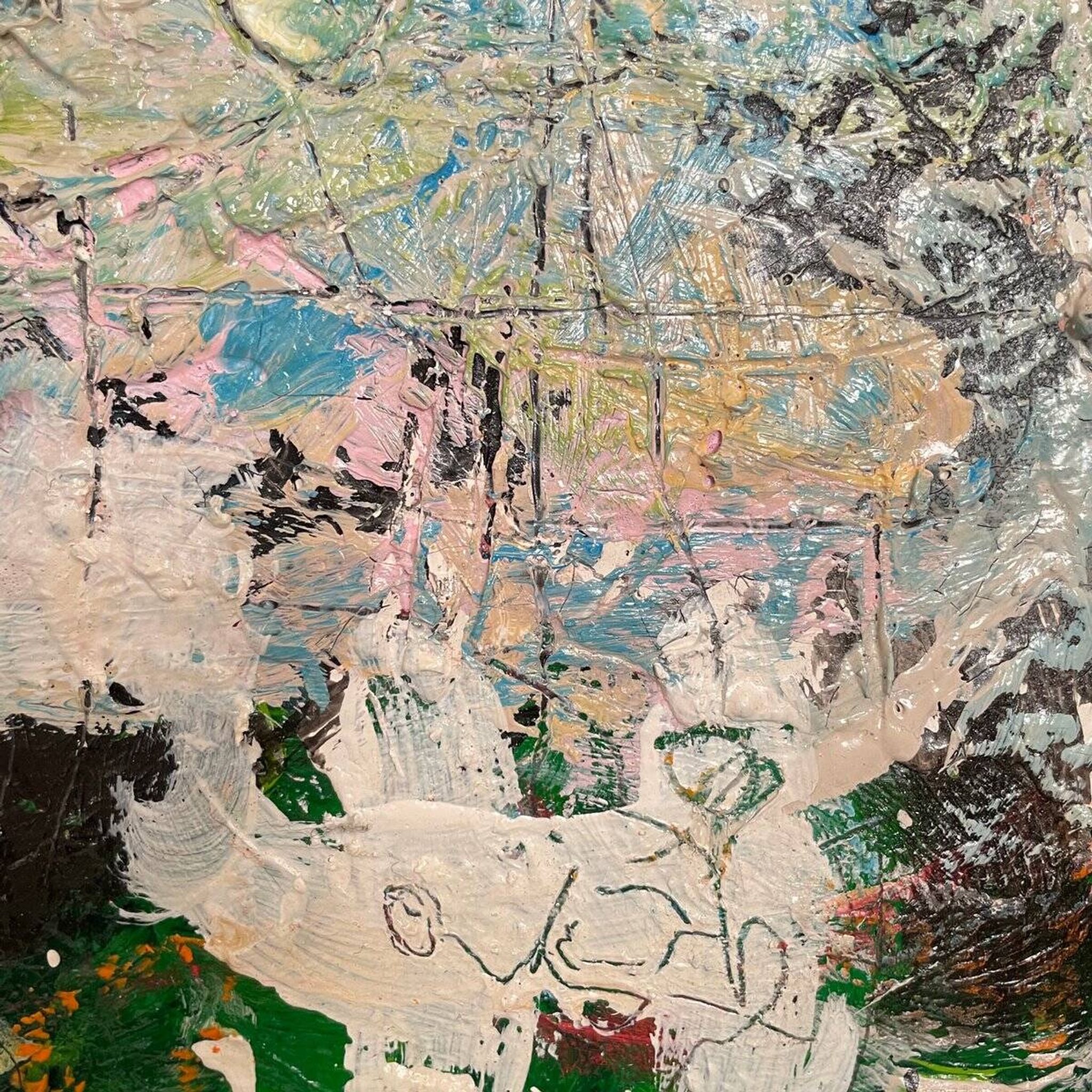 Felix Bachmann, Abstract Composition, Acrylic & Mixed Media on Board, 2022, Framed