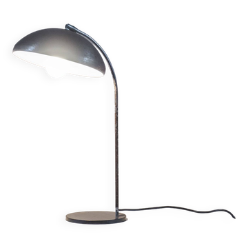 Lampe de bureau vintage en aluminium patiné et chrome