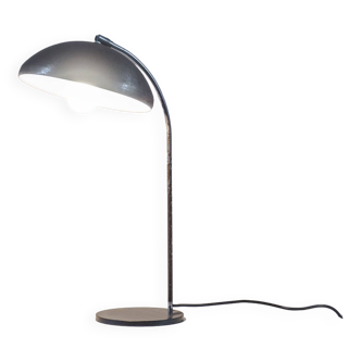 Lampe de bureau vintage en aluminium patiné et chrome