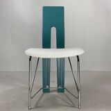 Set of 6 Memphis dining chairs in bouclé, 1980s