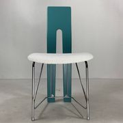 Set of 6 Memphis dining chairs in bouclé, 1980s