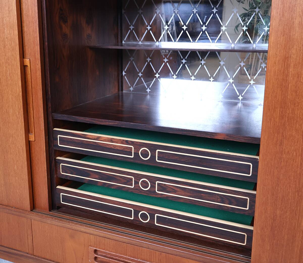 Danish design teak highboard with drawers, 1960s