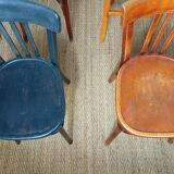 Set of 8 mismatched vintage bistro chairs