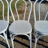 4 Thonet Bistro Chairs Limed Wood White