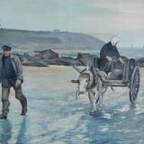 Large Painting “Les Goémoniers”, by A. Le Guen – 1969