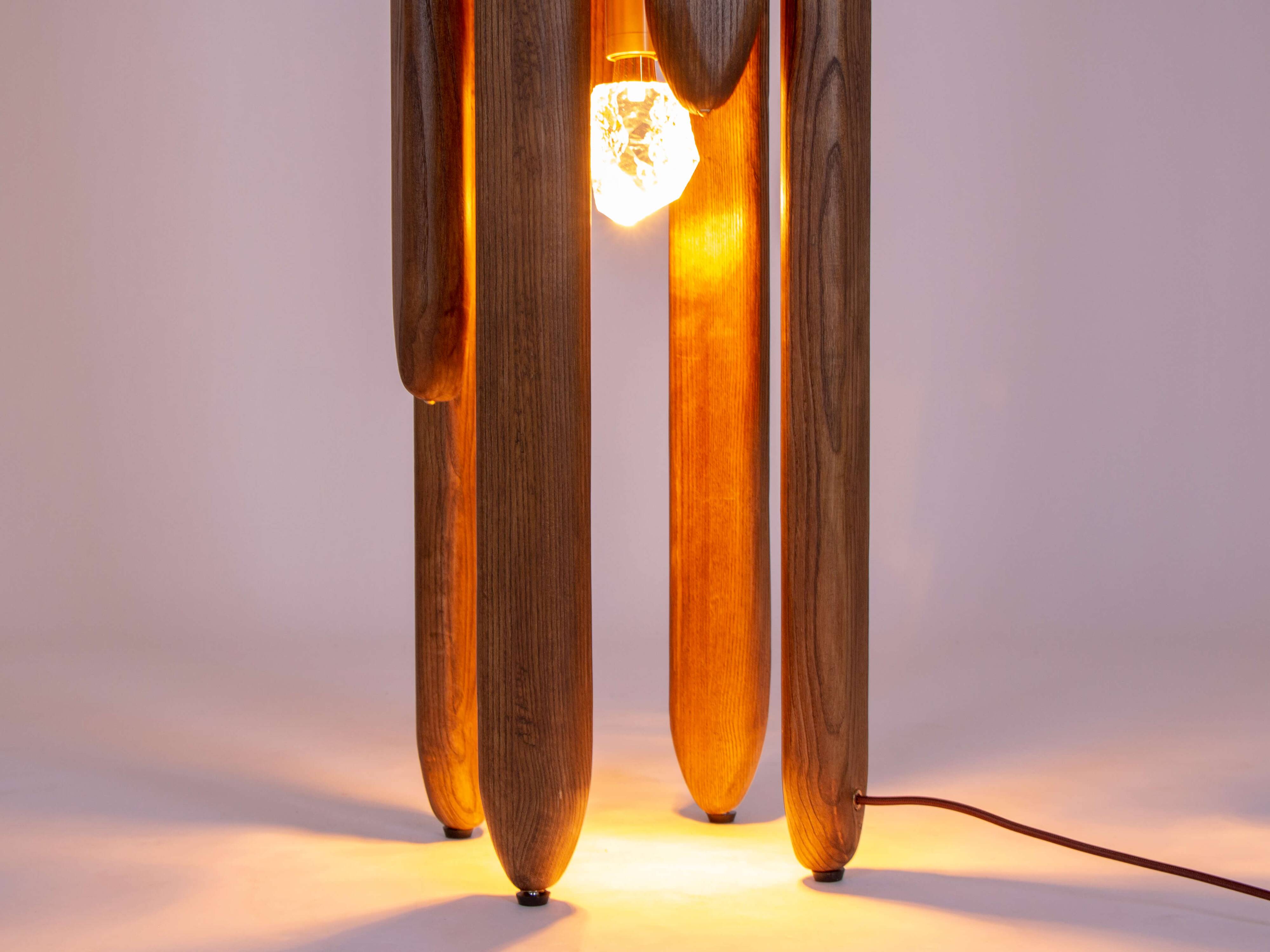 Mid-Century Modern Collectible Design Museum Quality Solid Wood Floor Lamp