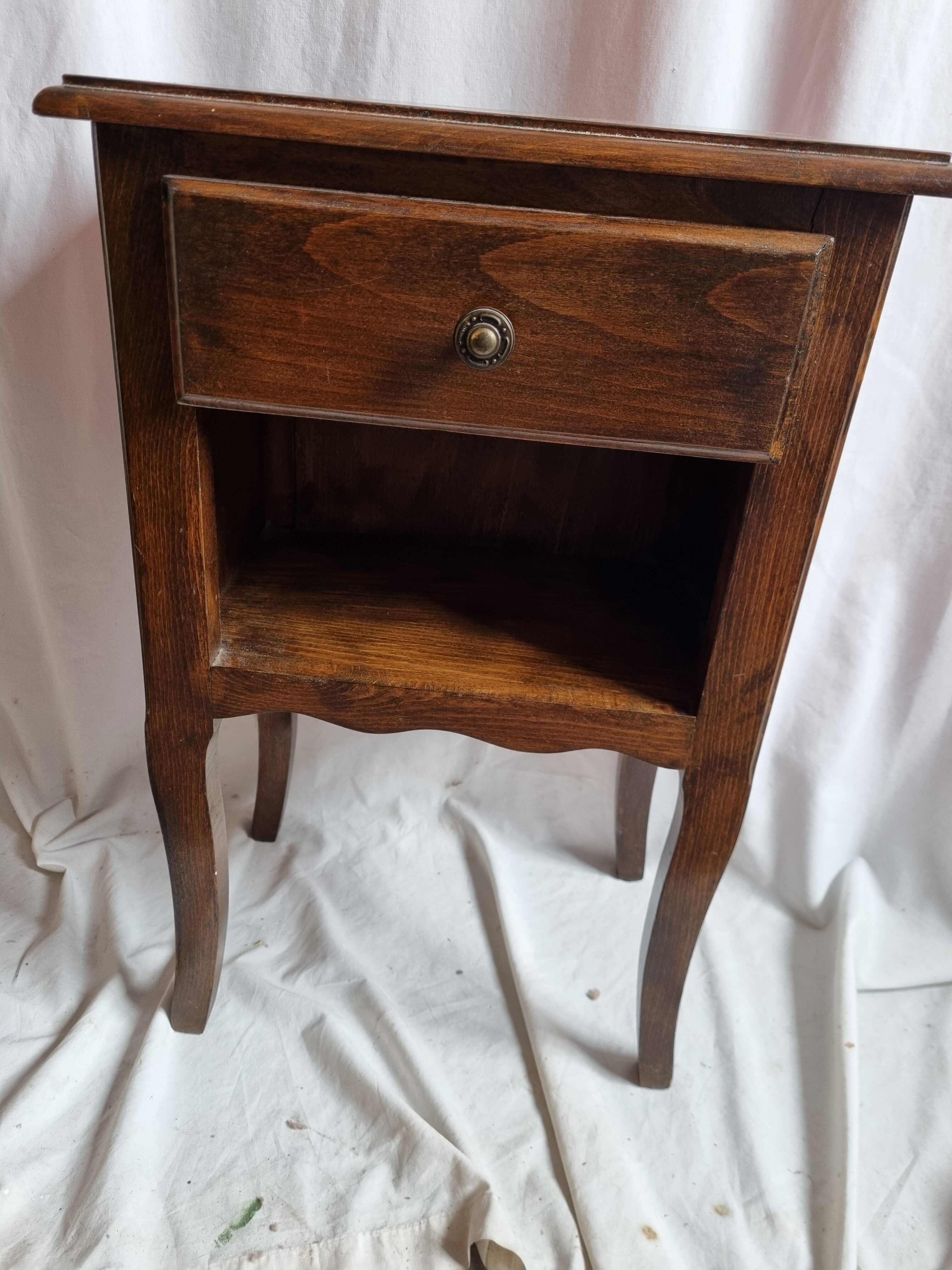 Solid oak nightstand, 1970