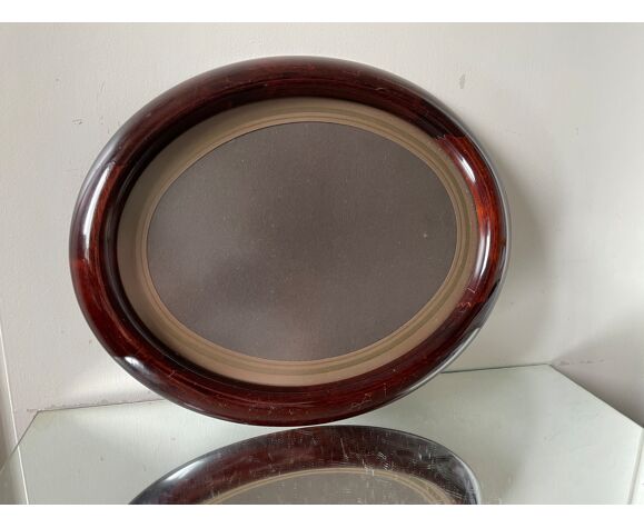 Oval mahogany antique picture frame large