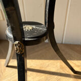 Napoleon III Empire period stool in blackened wood.