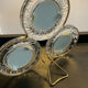 Vintage photo frame in molded glass and brass