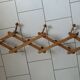 Vintage wooden coat rack imitation bamboo accordion 10 patères