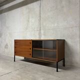 Vintage ARP Guariche Minvielle 1960s enfilade buffet display cabinet