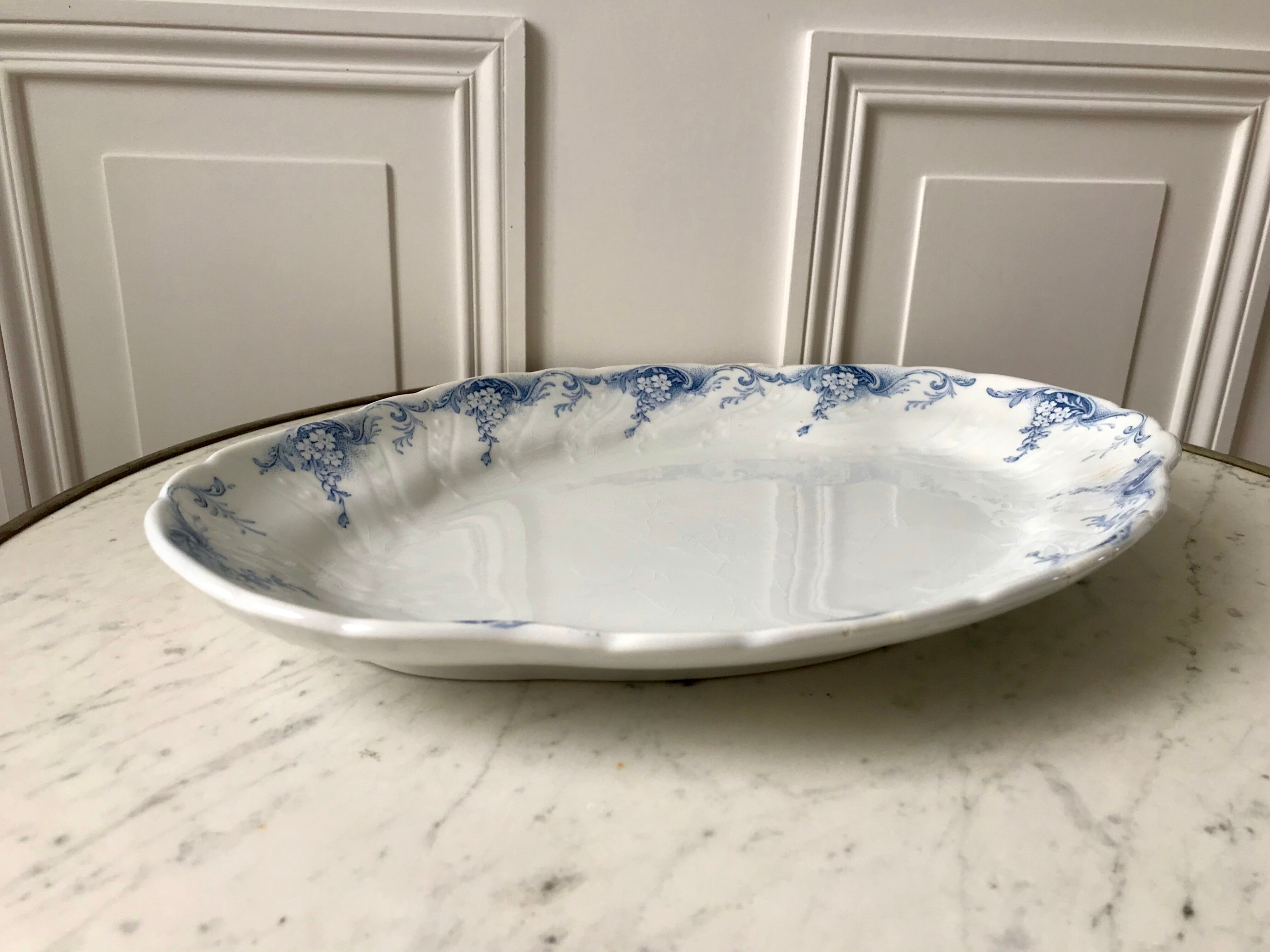 Oval iron clay dish K&G Lunéville model "Angèle" late 19th century