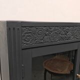 Matte 1930s black glass cabinet
